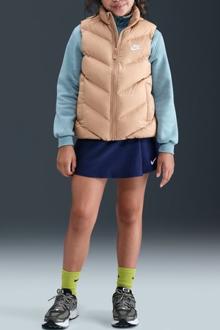 Doudoune sans manches - Marron clair et blanc