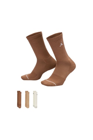 3 paires de chaussettes de basketball Jordan - Marron et blanc