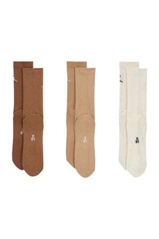 3 paires de chaussettes de basketball Jordan - Marron et blanc