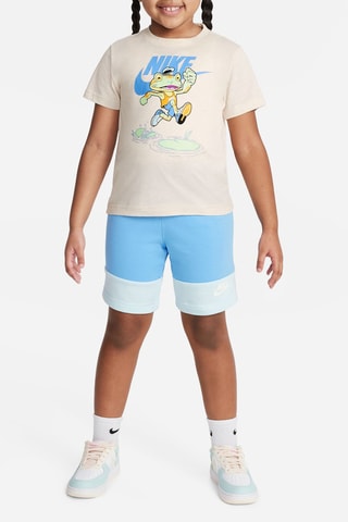 T-shirt et short de fitness - Bleu clair et beige - Nike