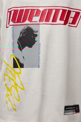 T-shirt oversize Michael Jordan - Blanc et rouge