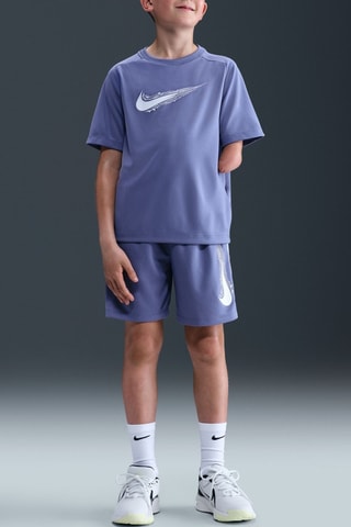 Short de fitness - Indigo et blanc