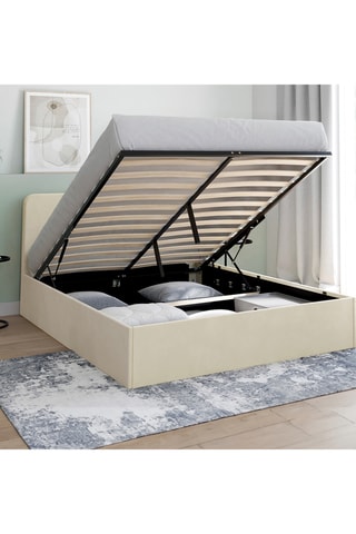 Canapé abatible con somier y cabecero redondo Louise - Cama de 140 x 190 cm