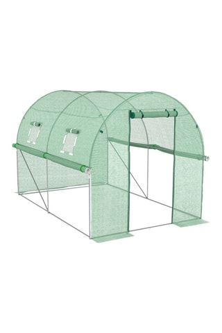 Invernadero túnel de jardín con lona reforzada 130 g/m² - 6 m² - gama todas las estaciones
