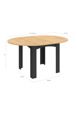 Mesa Dina - 110/150 x 110 x 75 cm