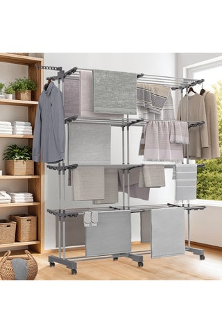 Séchoir extensible 4 niveaux pliable - 50 m d'étendage