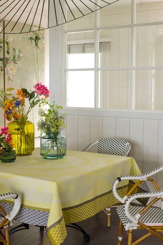 Nappe enduite Duchesse - Jaune et marron