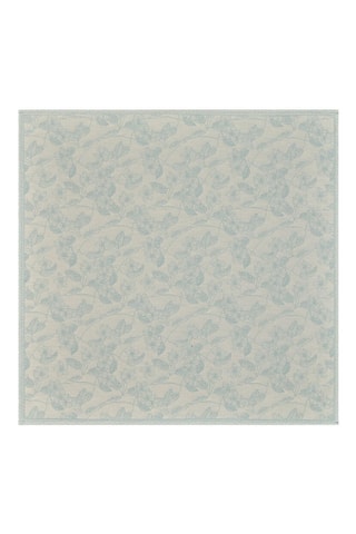 4 servilletas de tela Essentiel Gravure - Celeste y beige - 58 x 58 cm