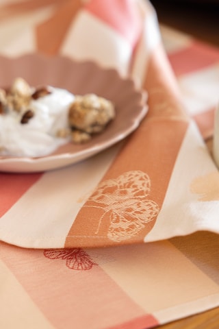 4 servilletas de tela Bal des papillons - Rosa