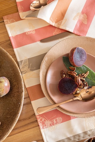 4 manteles individuales Bal des papillons - Rosa - 50 x 36 cm