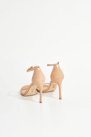 Sandalias de piel caprina de tacón Nudistsong - Beige
