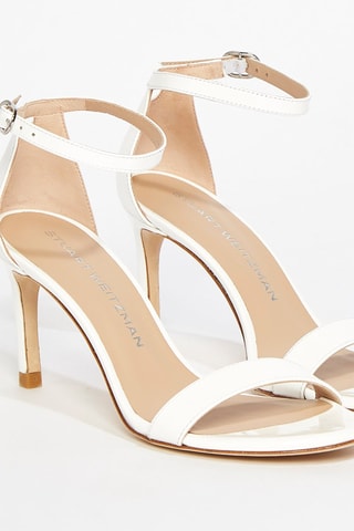 Sandalias de piel bovina de tacón Nunakedstraight - Blanco