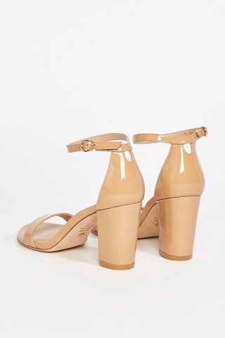 Sandalias de piel bovina de charol de tacón Nearly - Nude