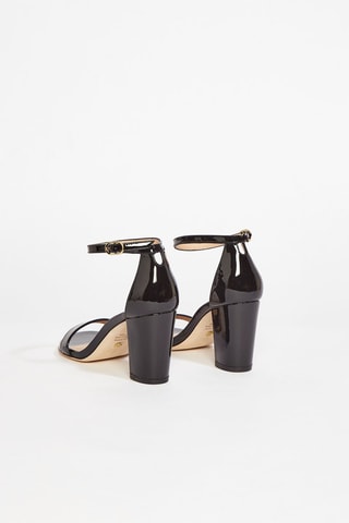 Sandalias de piel bovina de charol de tacón Nearlynude - Negro