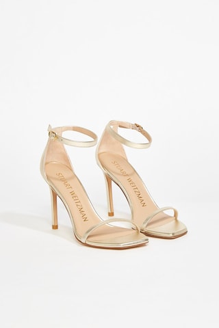 Sandalias de piel caprina de tacón Nudistcurve - Dorado