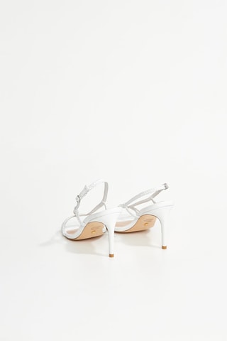 Sandalias de piel caprina de tacón Sanda - Blanco