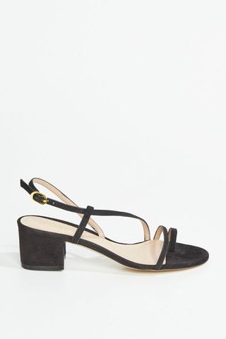 Sandalias de piel caprina nobuk de tacón Soiree - Negro