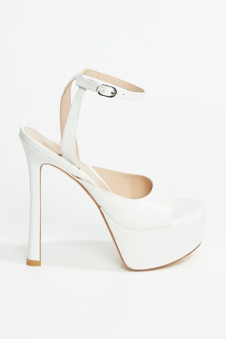 Sandalias de piel bovina de tacón Tia Hollywood - Blanco