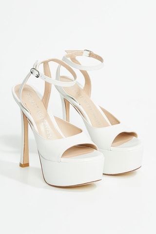 Sandalias de piel bovina de tacón Tia Hollywood - Blanco