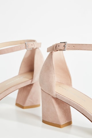 Sandalias de piel de tacón - Beige