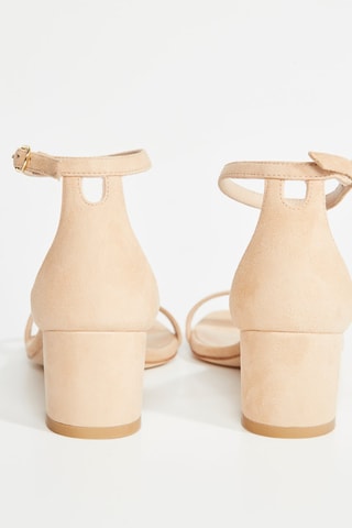Sandalias de piel de tacón - Beige