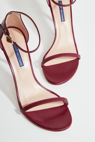 Sandalias de piel de tacón - Burdeos