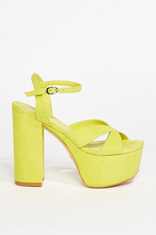 Sandalias de piel caprina de tacón - Pistacho