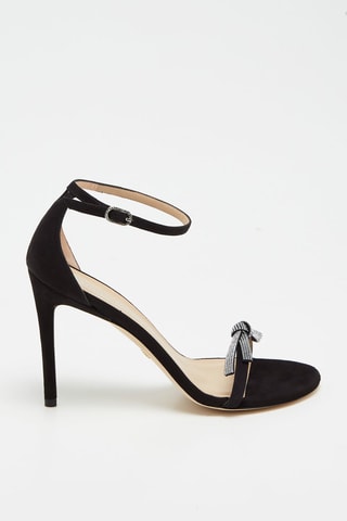 Sandalias de piel caprina nobuk de tacón Nudist Sw Bow 100 San - Negro