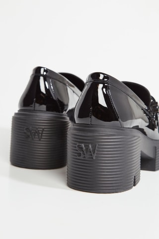 Mocasines de piel con plataforma - Negro