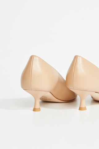 Zapatos de piel de tacón - Beige