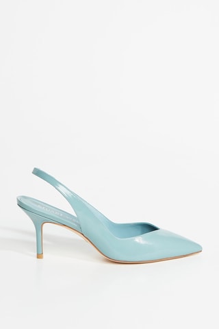 Zapatos de piel de charol de tacón - Celeste