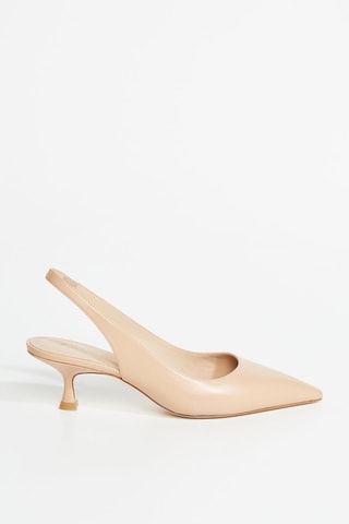 Zapatos de piel de tacón - Beige