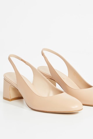 Zapatos de piel de tacón - Beige