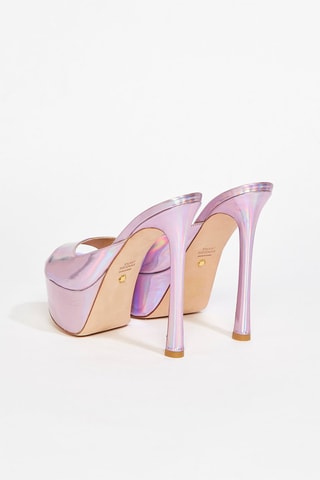 Sandalias de piel caprina de tacón Tia Hollywood - Malva