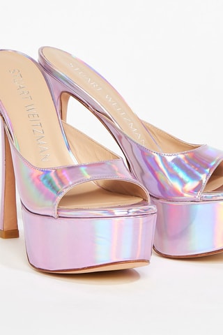 Sandalias de piel caprina de tacón Tia Hollywood - Malva