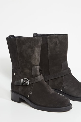 Botines de piel - Negro