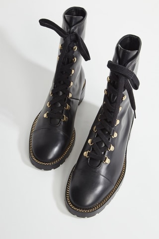 Botines de piel - Negro