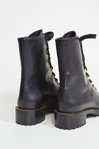 Botines de piel - Negro