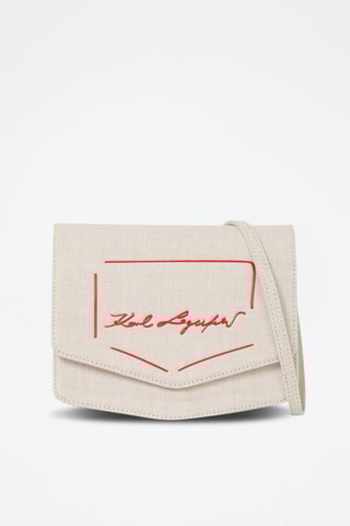 Sac bandoulière en lin - Blanc