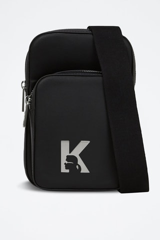 Bandolera de piel - Negro