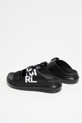 Mules plateformes en cuir - Noir