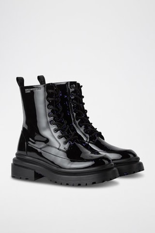 Bottines en cuir verni - Noir