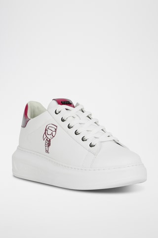 Zapatillas de piel con plataforma - Blanco