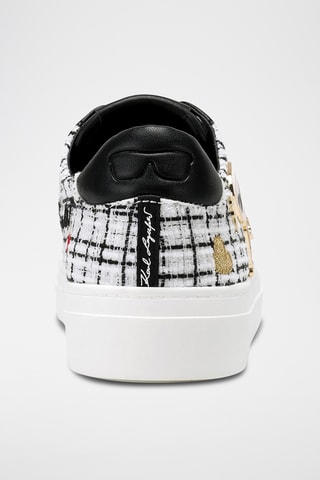 Baskets plateformes en tweed - Blanc et noir