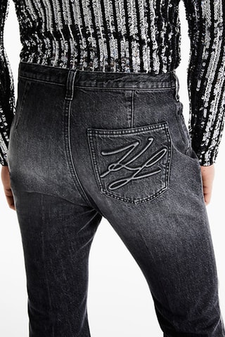 Jean droit en coton biologique - Noir