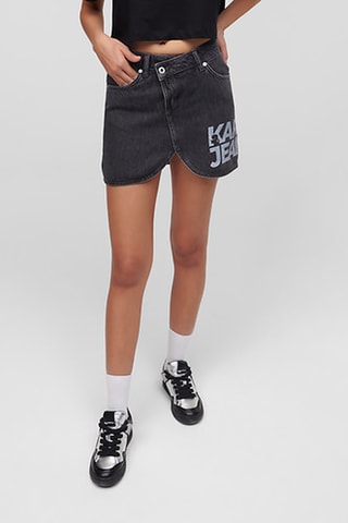 Minijupe en jean en coton biologique - Noir