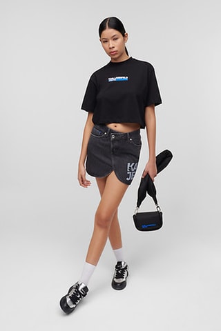 Minijupe en jean en coton biologique - Noir