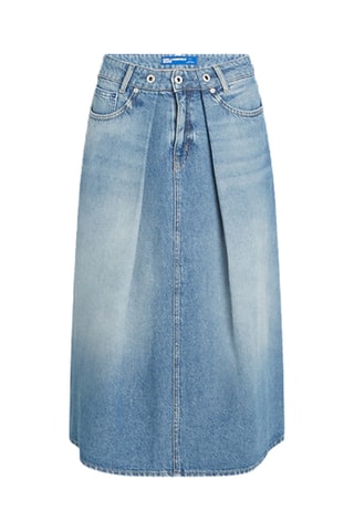 Jupe midi en jean en coton biologique - Bleu clair