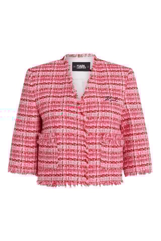 Veste en tweed - Rose et rouge