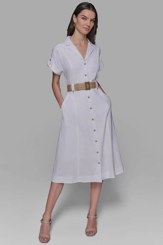 Robe chemise en lin - Blanc